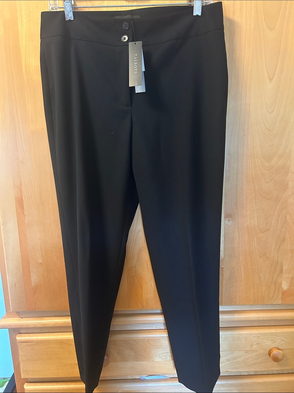NWT Talbots Black Slim Straight Women's Ankle Trousers